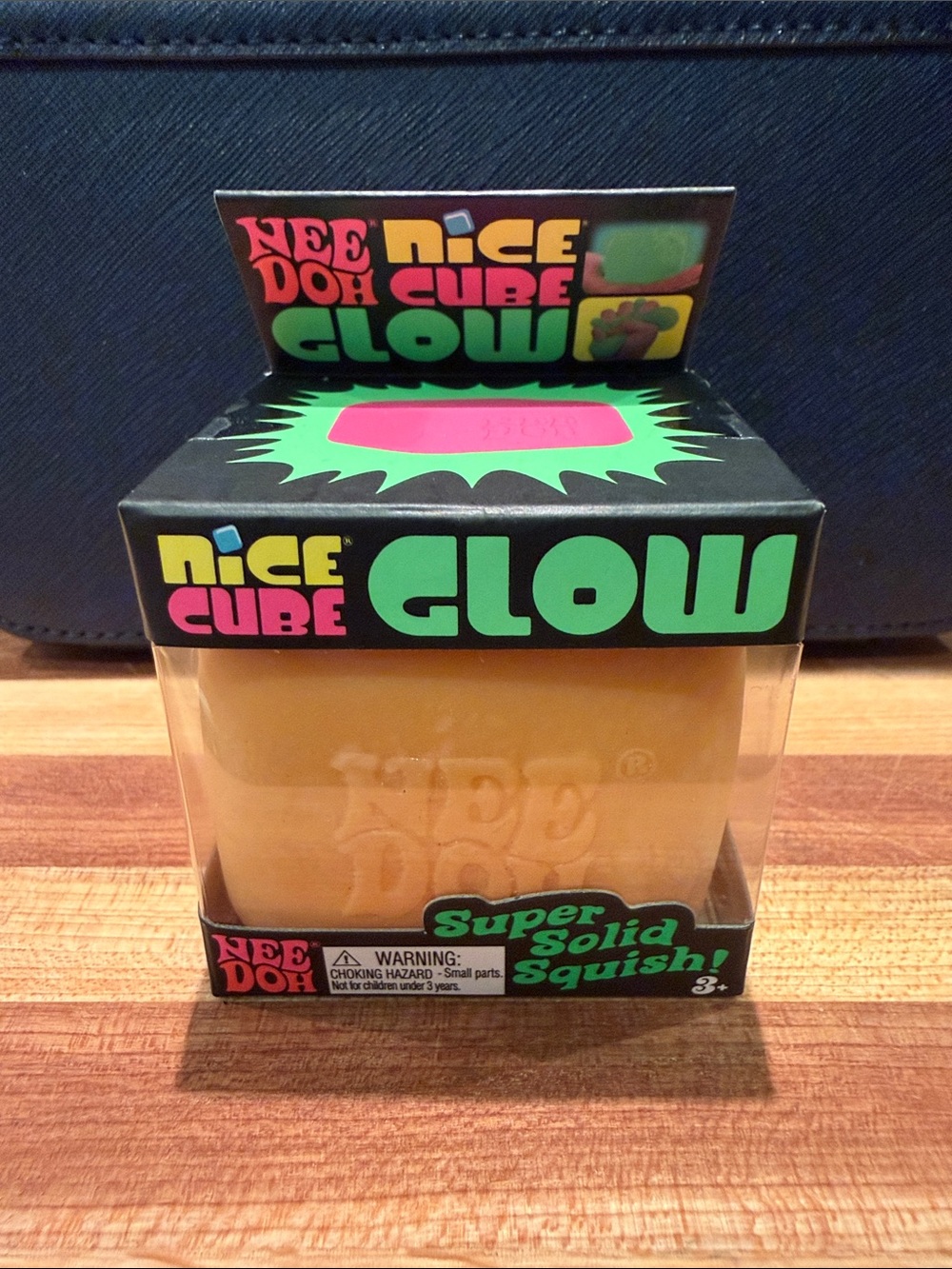 NWT NEEDOH Nice Cube Glow - Glow-in-the-dark Squishy Toy - Orange